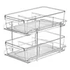Estante de Almacenamiento para Fregadero de Cocina de Doble Capa Extraíble para el Hogar de Plástico Estante de Almacenamiento para Fregadero Estante de Almacenamiento de Escritorio para Baño