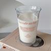 Taza de Café para el Hogar de Aspecto Sofisticado Estilo Ins con Letra Francesa y Tapa de Vidrio, Taza para Leche, Taza de Verano Estampada