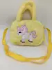 Nova Bolsa de Pelúcia Fofa de Unicórnio para Crianças Meninas Bolsa de Ombro de Armazenamento de Desenho Animado Pequena Bolsa Escolar para Crianças do Jardim de Infância