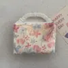 Bolsa Cosmética Linda Azul Caricatura Mini Billetera Algodón Puro Bolsa Pequeña de Tela Auriculares Lápiz Labial Bolsa de Almacenamiento Portátil