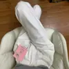 Diseño Jeans Blancos Plisados de Pierna Ancha Sueltos para Mujer Cintura Alta Adelgazantes Pantalones Rectos de Pierna Ancha