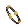 Pulsera Abierta de Acero Inoxidable de Doble Capa con Cable de Acero y Cuadrados Intercoloridos de Moda de Venta Caliente Transfronteriza Pulsera de Acero de Titanio para Hombre Venta al por Mayor