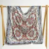 Bufanda Cuadrada Estampado de Anacardo para Comercio Exterior Transfronterizo, Chal de Alta Gama, Bufanda Fina de Seda para Mujer con Protección Solar, Venta al por Mayor