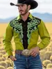 Camisa 3D estilo Western Americano nueva transfronteriza para hombre, manga larga, cuello de solapa retro, top versátil casual