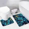 Juego de Dos Alfombrillas de Baño Absorbentes Antideslizantes Resistentes al Desgaste con Patrón de Mármol de Tierra de Diatomeas, Alfombrilla para Pies, Alfombrilla para Entrada, Estilo Lujo Ligero