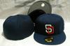 [San Diego Padres] Sombrero de Sol Cerrado Protección Solar Sombrero de Sol para Pareja Sombrero Bordado Gorra de Béisbol Completa