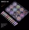 Arte de Uñas Ojos de Hada Sinfonía de Lentejuelas Lentejuelas Láser Maquillaje de Ojos con Lentejuelas Degradado Lentejuelas Flash Polarizado 12 Colores Polvo Brillante