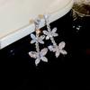 Pendientes de Plata con Aguja de Plata y Zirconia con Forma de Hoja y Espiga de Trigo Estilo Coreano Lujo Ligero Moda Pendientes de Botón de Alta Gama con Sentido de Diseño Pendientes de Nicho