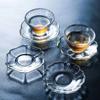 Posavasos de cristal transparente con forma de martillo, juego de té de kung fu, taza de degustación de té, portavasos pequeño, tapete aislante térmico para ceremonia del té, estilo zen chino