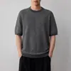 Camiseta de Punto de Mezcla de Lana de Alta Inteligencia Momeike para Viajes, Nuevo Estilo Otoño 2026, Estilo Old Money de Manga Corta para Hombre 75995