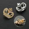Botones Metálicos Estilo Tweed con Incrustaciones de Diamantes Corona Botones Decorativos Cosidos a Mano para Suéter Abrigo Cortavientos Zapatos y Sombreros Caja de Regalo Accesorios DIY