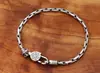 Pulseira Transfronteiriça Única Masculina Personalizada Mantra de Seis Caracteres Corda de Cânhamo Vajra Prata Tailandesa Retrô Tendência Estilo Étnico Popular Corrente de Prata