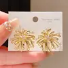 Pendientes de Fuegos Artificiales con Goteo de Aceite de Circonita Estilo Retro Aguja de Plata, Moda Europea y Americana Versátiles Festivos Nicho Lujo Ligero Pendientes de Gama Alta