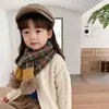 Cachecol de Tricô Infantil Outono e Inverno, Aquecedor de Pescoço Listrado Quente para Meninos e Meninas, Aquecedor de Pescoço de Lã para Bebê Estilo Coreano Fofo e Fashion