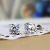 Pendientes de Plata de Ley 925 Ocho Corazones Ocho Flechas Moissanita, Pendientes de Zirconia Diamante Único de Un Quilate con Cuatro Garras para Hombres y Mujeres, Más Vendidos Transfronterizos