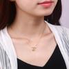 Collar de rosa tridimensional, ligero y lujoso, estilo coreano, para mujer, de verano, dorado, con cadena de clavícula que combina con todo.