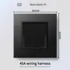 Hong Kong y Macao Enchufe USB Británico 13A con Enchufe de Carga Rápida Tipo-C Interruptor de Luz Estándar Británico Panel de Plástico Negro