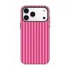 Gran stock de fundas de teléfono de manzana con película brillante, funda protectora de dos en uno a rayas para iPhone 17 Pro Max