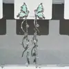 Brincos de Gelo Azul com Pérolas Assimétricas e Pingentes de Flocos de Neve para Outono e Inverno Design de Nicho Elegante de Alta Qualidade Novos Brincos Brincos