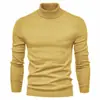 Suéter de punto de cuello alto transfronterizo de Amazon para hombre, camisa base de punto cálida, top de manga larga para hombre, camisa base cómoda
