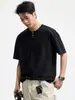 Ropa de Hombre Fengshe / Verano 2026 Estilo Old Money Camiseta de Manga Corta para Hombre Manga Media Verano Cuello Redondo Suelto Medio Cárdigan