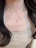 Estilo Minimalista Lujo Ligero Gotas de Agua Extremadamente Finas Cadena de Diamantes Destellantes Colgante Collar para Mujer Otoño e Invierno Nuevo Cadena para la Clavícula de Viaje