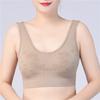 Sutiã Colete Esportivo Bonito nas Costas Jacquard Sem Aro para Mães Plus Size de Meia-Idade e Idosas