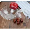 Tigela de lótus de vidro espesso, tigela de chá de vidro de grande capacidade, tigela transparente para salada de frutas, tigela de sobremesa, tigela de lavagem de mãos de 9 polegadas