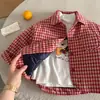 Chaqueta acolchada para niños 2026 invierno camisa a cuadros de moda para niños abrigo cálido de algodón para bebé y niño pequeño