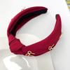 Diadema Rojo Nudo Ankora Año Nuevo Moda Francesa de Alta Gama para Mujer Otoño e Invierno Perla Nudo Medio Diadema de Navidad