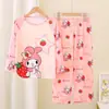 Ropa de Casa Transfronteriza para Bebés y Niños Niños y Niñas Pijama de Manga Larga Delgado Tailandés Grande Infantil Dibujos Animados Traje de Aire Acondicionado Conjunto