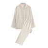 Pijama estilo Muji de buen producto de otoño e invierno de algodón lavado de doble capa para mujer, ropa para el hogar de doble capa, ropa para el hogar de algodón puro para pareja