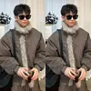 Casaco de Algodão Quente de Inverno Manga Longa Solto Curto Gola Alta Moda Versátil Masculino e Feminino Jaqueta de Algodão com Lapela