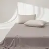 Otoño e Invierno Color Puro Terciopelo de Leche Cama Sábanas de Cama Pieza Única Forro Polar Cálido Terciopelo Coral Colcha Simple Doble Juego de Tres Piezas Dormitorio