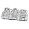 Taza de té de flores de cristal estilo europeo resistente al calor para uso doméstico anti-quemaduras, taza para jugo, juego de vasos de agua de lujo ligero, taza resistente a altas temperaturas