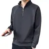 Sudadera con Media Cremallera y Cuello Alto para Hombre Sudadera de Manga Raglán Suelta de Manga Larga para Hombre Top de Canalé Chaqueta para Hombre de Moda