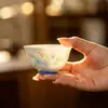 Mojing Lana de Cordero Porcelana de Jade Hielo de Jade Carpa Pintada a Mano Cerámica Juego de Té Taza para Anfitrión Hogareño Juego de Té Kung Fu Taza de Degustación