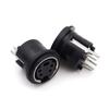 DIN-404D quatro núcleos cabeça redonda 6 pinos base plástica suporte de altura 180 graus plugue vertical placa terminal de energia miniatura suporte