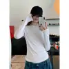 Blusa de Manga Longa com Gola Redonda Nantao de Fibra de Bambu para Mulheres, Outono 2026, Corte Slim, Roupa Íntima Modeladora, Camiseta Regular nos Ombros