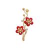 Broche Flor de Ameixeira Vermelha Feminino de Alta Qualidade Estilo Chinês Fino Cheongsam Corsage Elegante para Lapela de Terno Acessórios
