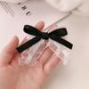 Sweet Girl Super Fairy Rose Bow Mesh Side Clip Mulheres de alta qualidade quebrado Hairpin Head Decorative Hairpin