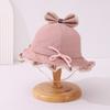 Chapéu de Pescador Puro Algodão Japonês para Bebê Chapéu de Bacia Renda Princesa Chapéu de Tecido para Bebê Estilo Universitário Chapéu de Sol