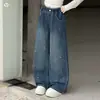 Jeans para Niña 2026 Otoño Nuevo Estilo: Pantalones Rectos Bordados con Lazo para Niños (Tallas Mediana y Grande), Pantalones de Pierna Ancha Estrecha para Estudiantes de Secundaria