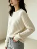 Suéter de punto trenzado de cuello redondo estilo coreano para mujer, nueva colección otoño/invierno, elegante y versátil, jersey base de ajuste holgado