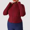 Chaqueta Deportiva Casual de Cuello Alto para Otoño e Invierno Tallas Grandes Cremallera Top de Yoga para Gorditas mm Aspecto Adelgazante Manga Larga Ropa de Running y Fitness