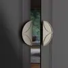 Design Estilo Chinês com Cabo de Couro para Clubhouse e Edifício de Escritórios, Maçaneta de Porta com Design de Couro em Placa de Alumínio para Sala de Conferências e Sala Privada