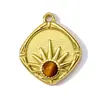 Piedra Natural Francesa Sol Caballo Marino Colgante de Acero de Titanio DIY Collar Pendiente Pendientes de Corazón para Mujer Accesorios de Joyería de Acero Inoxidable
