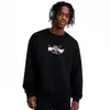 Sudadera de Algodón Pesado para Parejas, Corte Holgado, Cuello Redondo, Sin Capucha, Pulóver, Versátil, Cálida, Prenda Superior Estampada para Otoño e Invierno