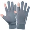 Guantes de Ciclismo para Exteriores de Seda de Hielo de Dedo Completo con Dos Dedos Expuestos, Protección Solar de Verano, Antideslizantes, para Conducir, Protección UV, Estilo Pareja para Hombres