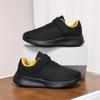 Zapatillas de deporte para niños, de malla doble, transpirables, para niños medianos y grandes, populares zapatillas de running para niños, suela suave, todas negras